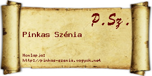 Pinkas Szénia névjegykártya